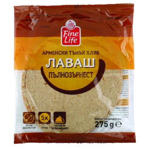 Fine Life Хляб Лаваш пълнозърнест 5бр